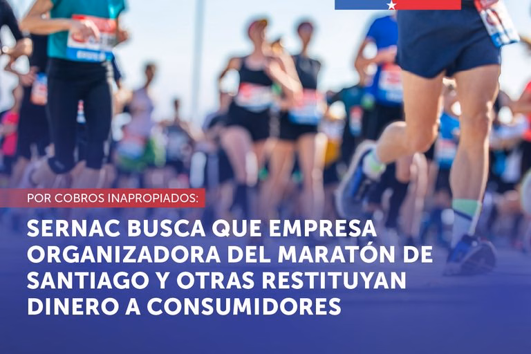 SERNAC busca que empresa organizadora del maratón de Santiago y otras restituyan dinero a consumidores por cobros inapropiados