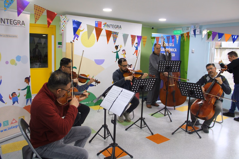 Orquesta Filarmónica de Temuco lleva la música a la primera infancia en Loncoche